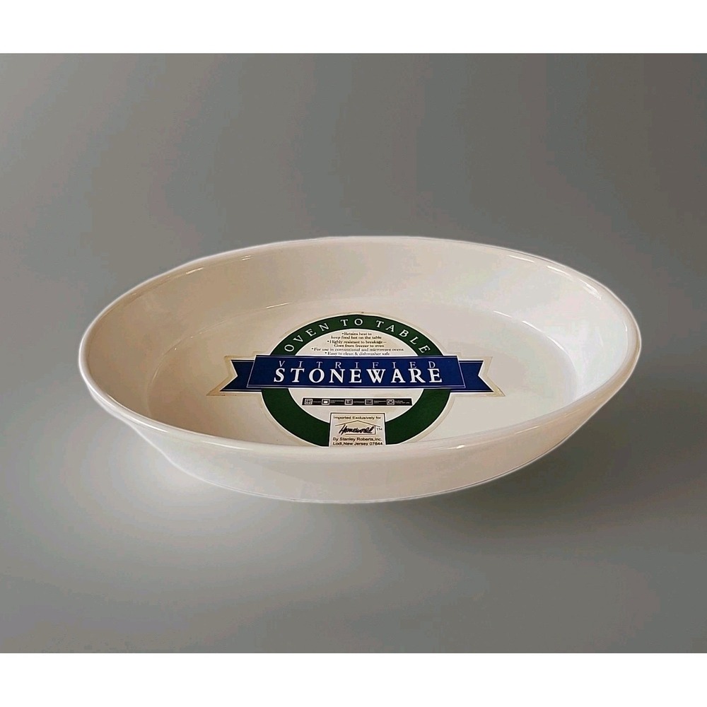 New Vintage Casserole Dish‎ 12" x 8" Oval White HOMEWORLD By Stanley Roberts NWT